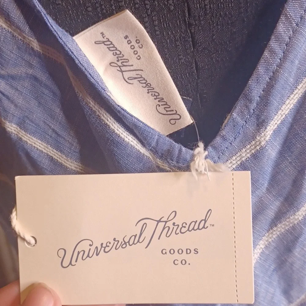 Universal Thread Light Blue and White Striped Midi Dress - Picture 6 of 6